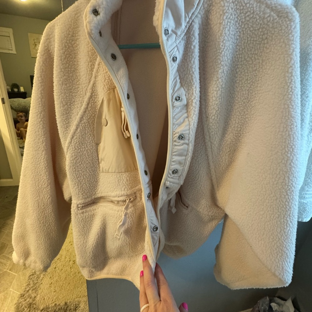 Free People Cream Hit the Slopes Fleece